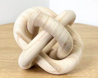 Wooden Knot Ornament Sculpture Statue Object Shelf Sitter Home Decor Living Room Modern Decoration Accent Contemporary Art