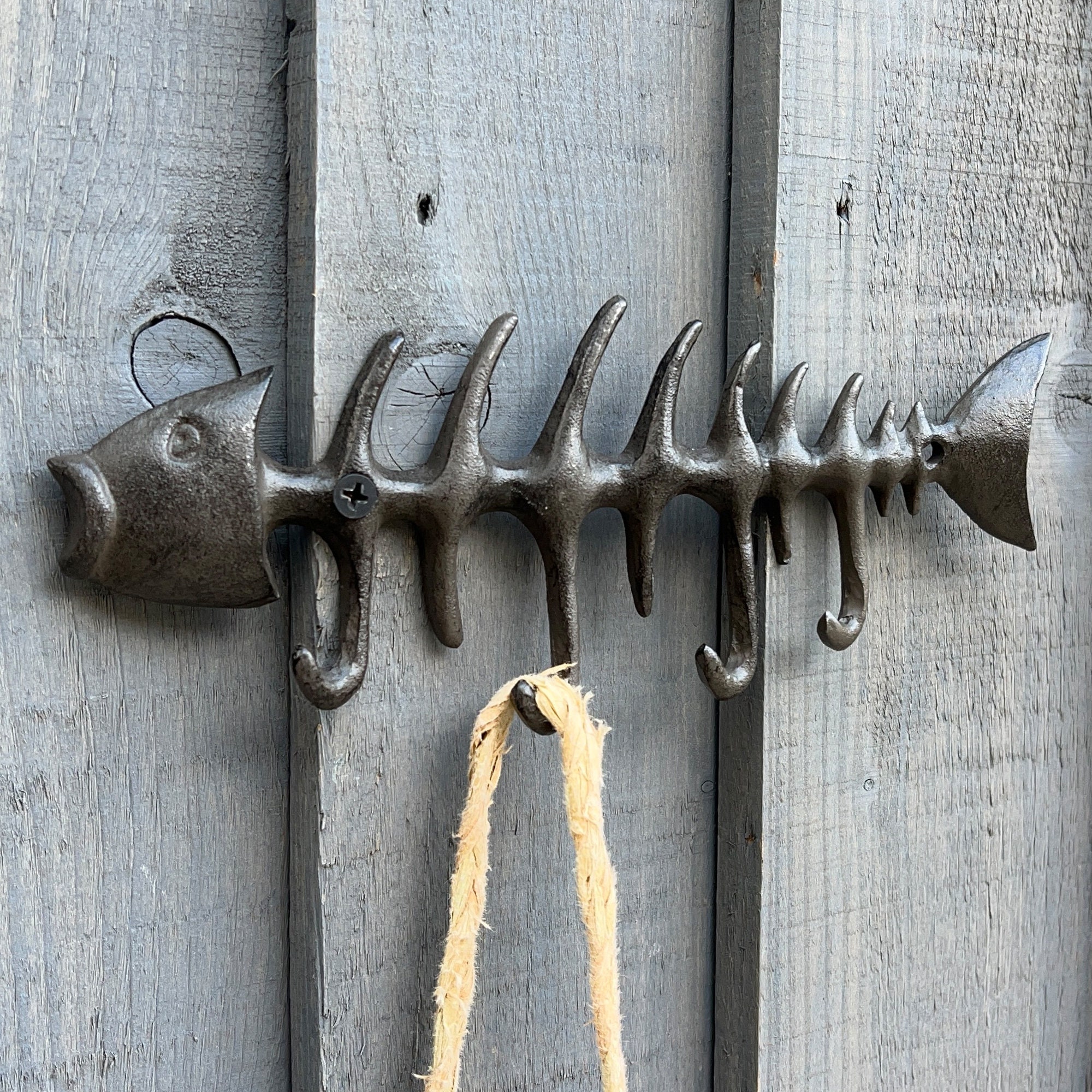 Fish Bone Hook Rack Key Holder Coat Bag Wall Mounted Storage Rail ...