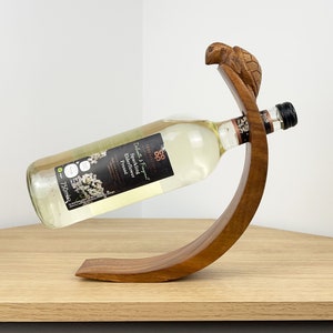 Wine Bottle Holder Novelty for Table Turtle Wooden Rack Free Standing ...