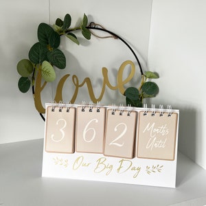 Wedding Countdown Calendar Engagement Gift Planning Organiser Desk Home Decor image 1