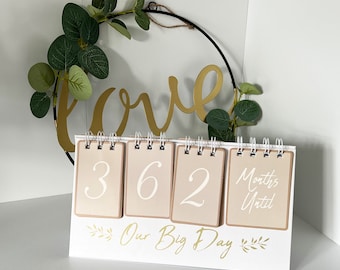 Wedding Countdown Calendar Engagement Gift Planning Organiser Desk Home Decor