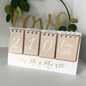 Wedding Countdown Calendar Engagement Gift Planning Organiser Desk Home Decor image 6