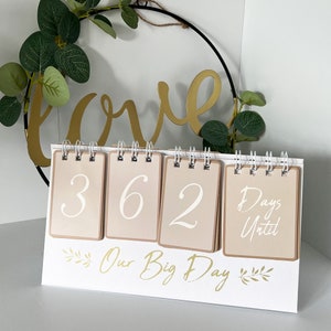 Wedding Countdown Calendar Engagement Gift Planning Organiser Desk Home Decor image 2