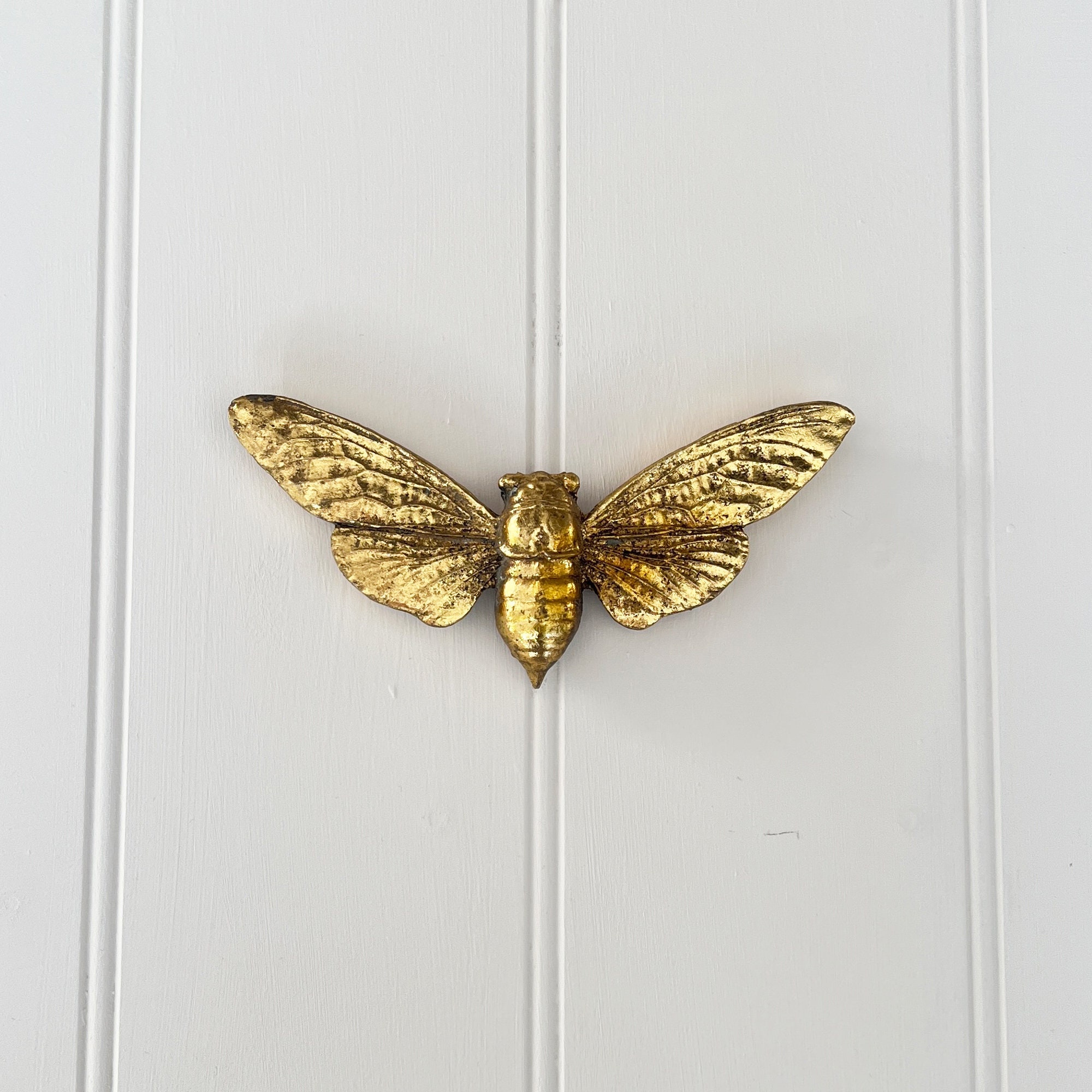 Rustic Gold Bee Wall Decoration Ornament Hanging Gift Bumble Etsy UK