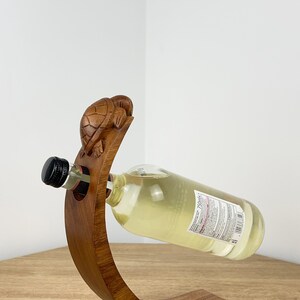 Wine Bottle Holder Novelty for Table Turtle Wooden Rack Free Standing ...