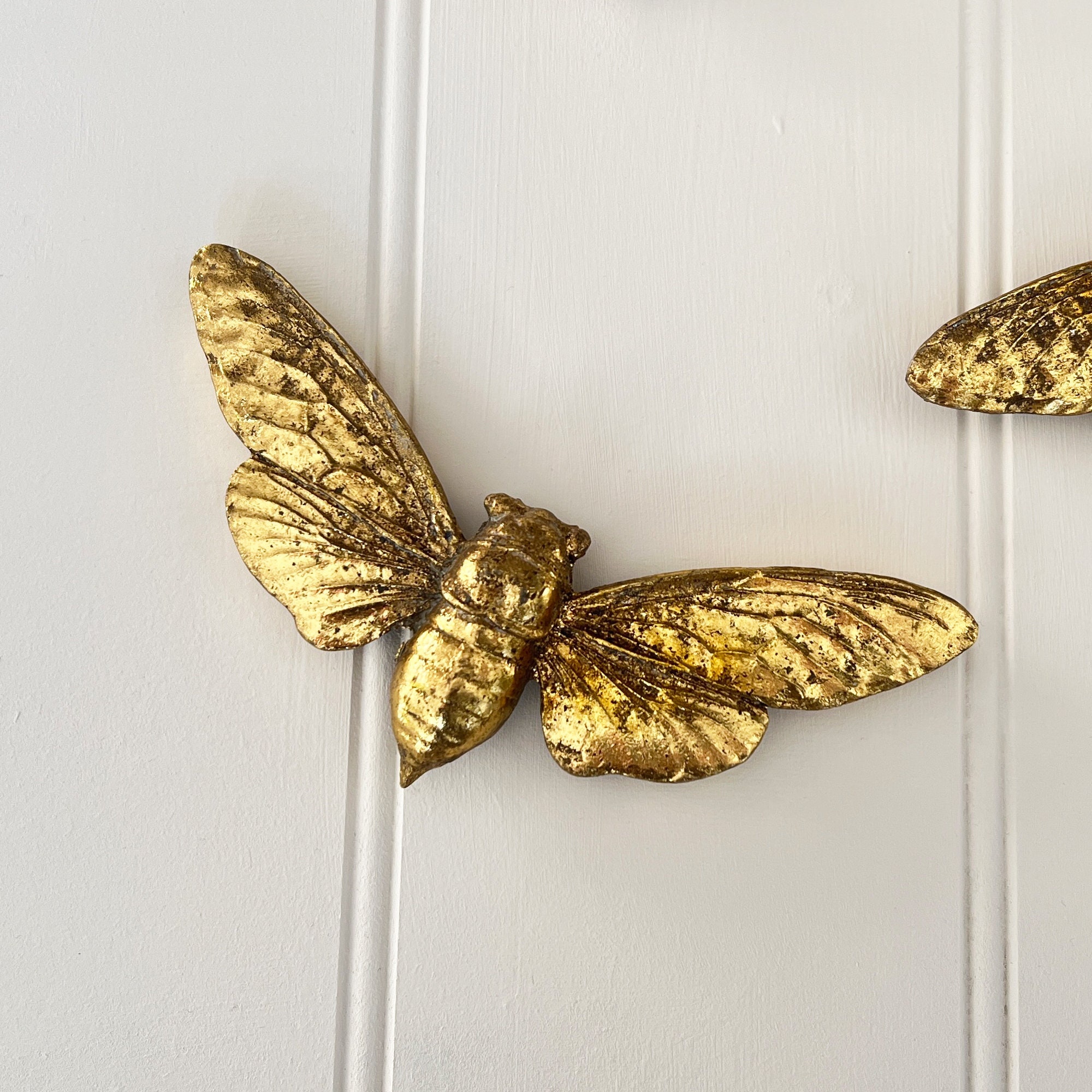 Rustic Gold Bee Wall Decoration Ornament Hanging Gift Bumble Etsy UK