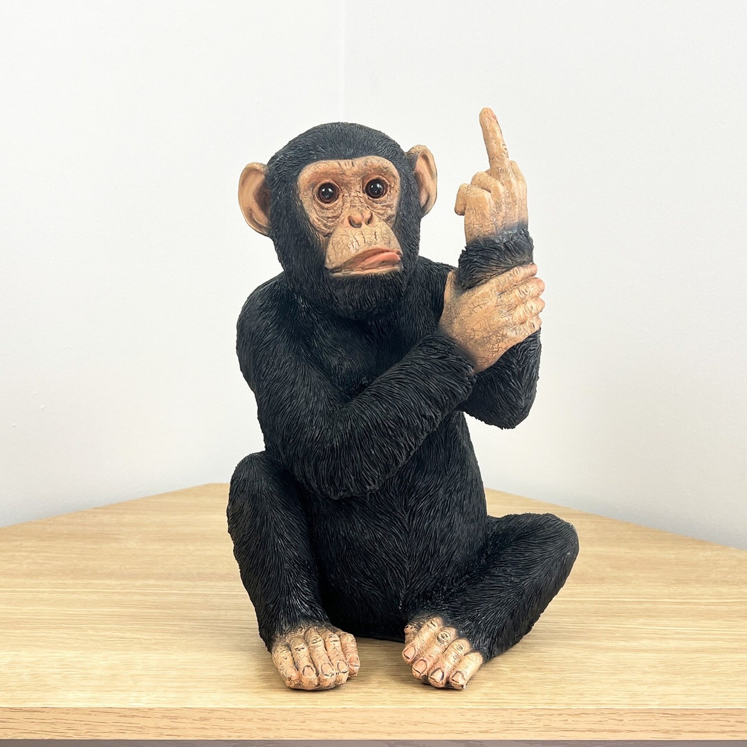 30cm Tall Large Sitting Monkey Ornament Rude Swearing Giving Etsy UK