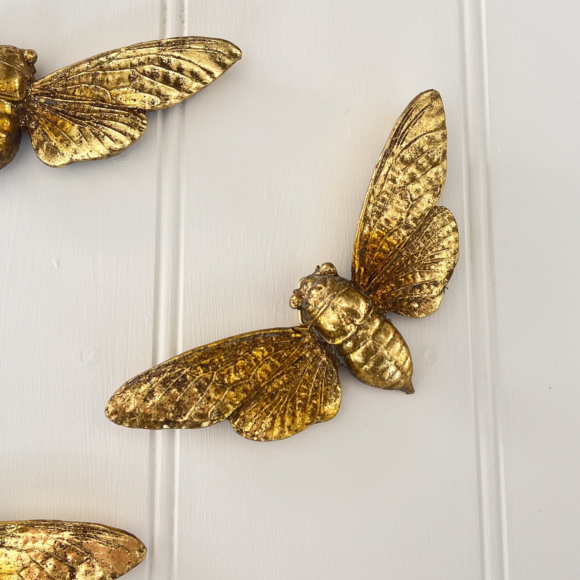 Rustic Gold Bee Wall Decoration Ornament Hanging Gift Bumble Etsy UK