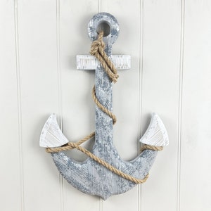 46cm Large Nautical Ships Boat Anchor Wall Hanging Art Home Bathroom Decoration Coastal Beach Ornament Sculpture Nursery Bathroom