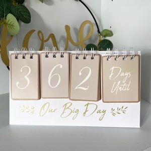 Wedding Countdown Calendar Engagement Gift Planning Organiser Desk Home Decor image 3