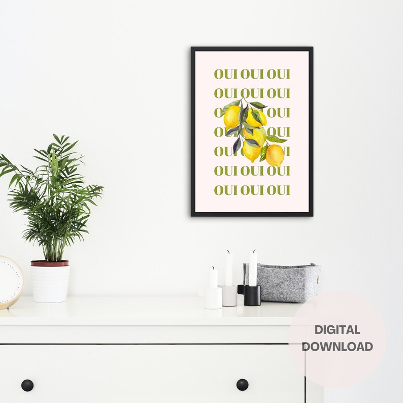 Lemon Wall Art Print Colorful Printable Wall Art Modern Etsy