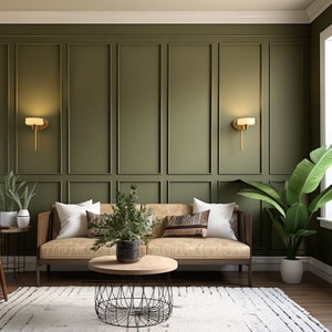 Ready Assemble Wall Molding Frames, Paintable White Wall Panel Mouldings, Wainscoting Resistant Half Wall Panel Peel&Stick Customisable Wall
