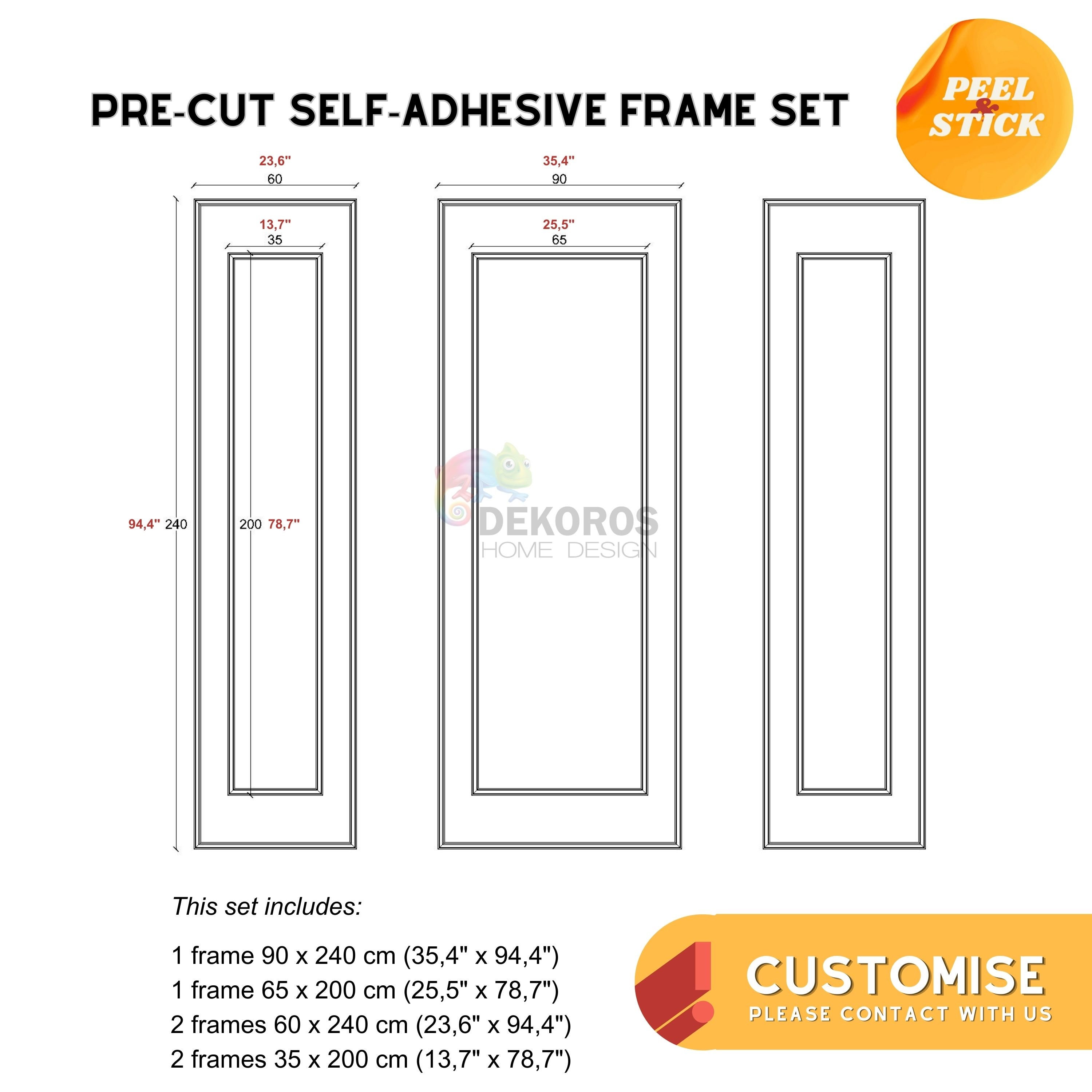 Golden Wall Molding Kit, Shiny Gold Wall Moldings, Gold Paneling, Decorative Wainscoting, Wall