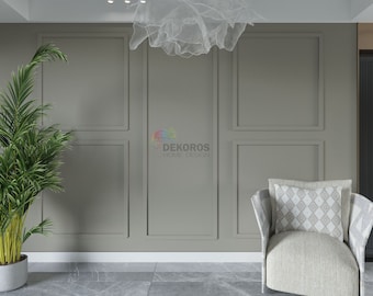 4 cm Frame Set, Wall Mouldings, Ready Assemble Molding Kit, Board, 4cm Peel and Stick Wall Trim, Paintable Customisable
