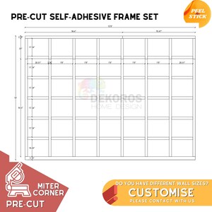 Kit de moulures murales à assembler personnalisées, prédécoupées, 6 cm Modern Mouldings, lambris - Panneau mural résistant - Revêtement autocollant