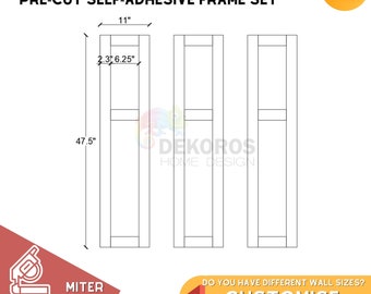 Custom Order, Wall Molding Kit, Pre-Cut 6 cm Modern Mouldings Wainscoting - Resistant Wall Panel - Peel&Stick, Customisable Wall Covering