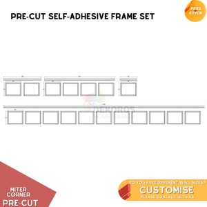 Custom Order, Wall Molding Set, Board and Batten Wall Kit, Pre-Cut 4cm Frame Mouldings 6cm Border Wainscoting -Wall Accent Trim Frames