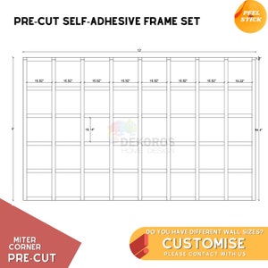 Commande personnalisée - Kit de moulures murales prêt à assembler, prédécoupé, 6 cm Modern Mouldings lambris - Panneau mural résistant - Pellicule adhésive, personnalisable