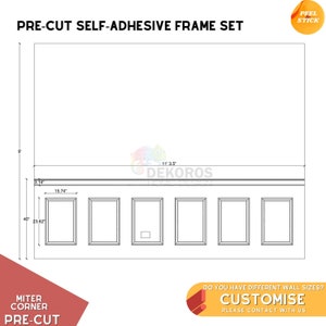 Pedido personalizado, kit de molduras de pared listas para ensamblar, molduras de marco precortadas de 4 cm, revestimiento de borde de 8 cm, panel de media pared