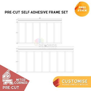 Op bestelling klaar voor montage muurlijst, voorgesneden 6 cm moderne lijstwerk lambrisering - resistent half wandpaneel - afpellen