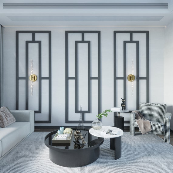 Kit Di Modanature Murali Pretagliate 40x50cm – Pannelli Wainscoting Stacca&Attacca, Facili Da Montare Per Un Look Elegante In Casa