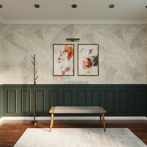Moldura de media pared, molduras de marco precortadas de 4 cm, revestimiento de borde de 8 cm, panel de pared listo para ensamblar, despegable y adherible, pared personalizable