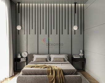 Pre-Cut Wall Molding, Ready Assemble Molding Kit, Board, 3cm/1.2'' Peel and Stick Wall Trim, Paneling Paintable Customisable