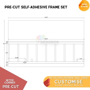 Custom Order, Wall Molding Kit, Pre-Cut Wainscoting Kit - Peel and Stick Moulding, Resistant Half Wall Panel - Paintable Hallway Wall Trim