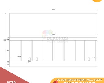 Pedido personalizado, kit de molduras de pared, kit de revestimiento de madera precortado, moldura autoadhesiva, panel de media pared resistente, moldura de pared para pasillo pintable