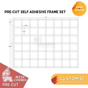 Commande personnalisée - Kit de moulures murales prêt à assembler, prédécoupé, 6 cm Modern Mouldings lambris - Panneau mural résistant - Pellicule adhésive, personnalisable