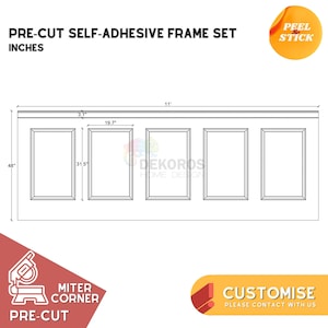Pedido personalizado, kit de molduras de pared listas para ensamblar, molduras de marco precortadas de 4 cm, revestimiento de borde de 8 cm, panel de media pared