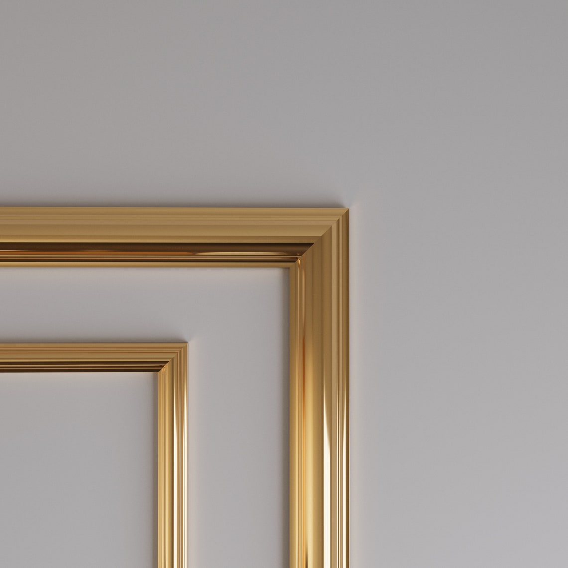 Golden Wall Molding Kit, Shiny Gold Wall Moldings, Gold Paneling