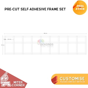 Custom Order, Ready Assemble Wall Molding Kit, Pre-Cut 6 cm Modern Mouldings Wainscoting - Resistant Wall Panel - Customisable Wall Covering
