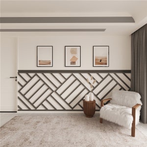4 cm Wall Molding Frame Kit with Border - Paintable White Wall Panel Mouldings, Water, Damage Resistant - Peel&Stick - Ready Assemble