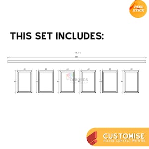 Pedido personalizado: kit de molduras de pared listo para ensamblar, molduras de marco precortadas de 4 cm, revestimiento de madera de borde de 8 cm, panel de media pared, Peel&Stick