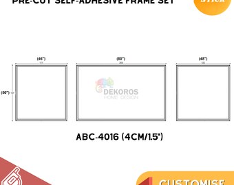 4 cm Frame Wall Mouldings - Wall Molding Design Panel Moldings, Pre-Cut - White Wall Panel, Water, Damage Resistant