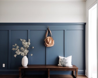 Ready Assemble Wall Molding Kit, Pre-Cut 6 cm Modern Mouldings Wainscoting - Resistant Half Wall Panel - Peel&Stick, Customisable Wall