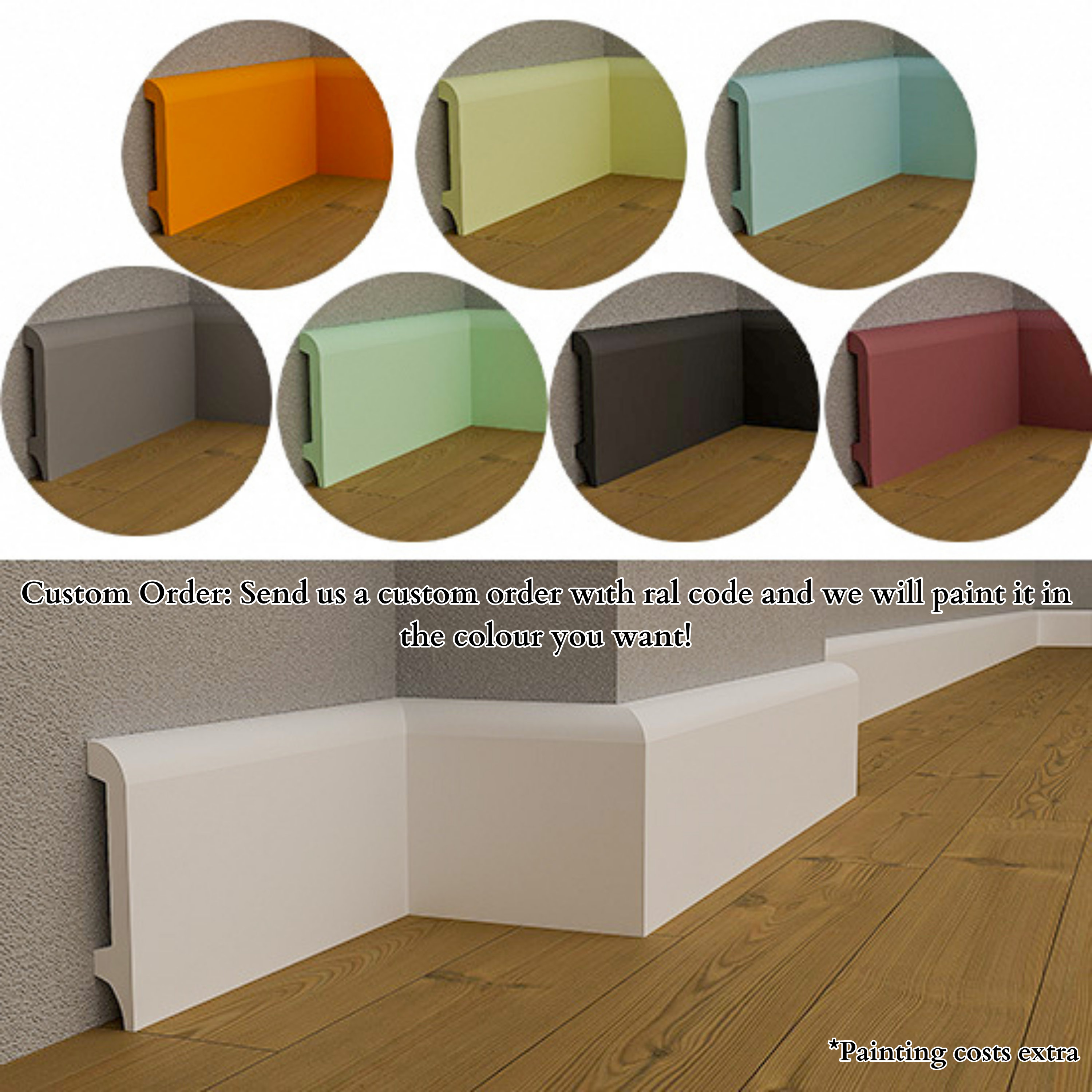 Baseboard Molding: One Package is 20 Boards (48m/1890'') - White ...