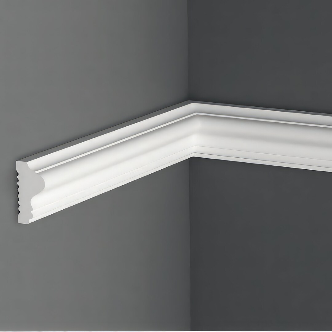 Wall Moldings, Each Moulding is 240x4x1,9 Cm 94,4x1,5x0,7 Inches, Paintable Durable White Wall