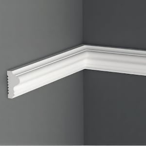 Wall Moldings, Each Moulding is 240x4x1,9 cm (94,4x1,5x0,7 inches), Paintable Durable White Wall Panels for Home Decor