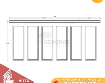 Kundenspezifische Bestellung, Wandleistenset, Brett und Leiste, vorgeschnittene 4 cm Rahmenleisten 8 cm Bordüre Täfelung - Schälen und Aufkleben, Wandleiste,