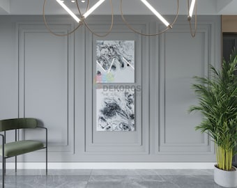Wall Frame Set, Wall Mouldings, Ready Assemble Molding Kit, Board, 4cm Peel and Stick Wall Trim, Paintable Customisable