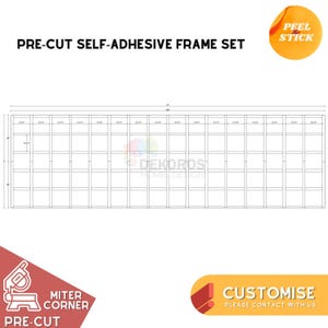Custom Order, Ready Assemble Wall Molding Kit, Pre-Cut 6 cm Modern Mouldings Wainscoting - Resistant Wall Panel