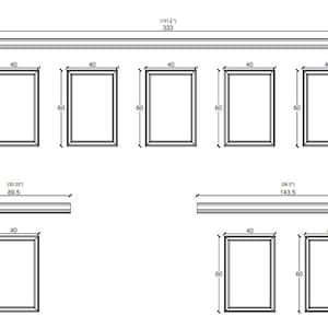 Pedido personalizado: kit de molduras de pared listo para ensamblar, molduras de marco precortadas de 4 cm, revestimiento de madera de borde de 8 cm, panel de media pared