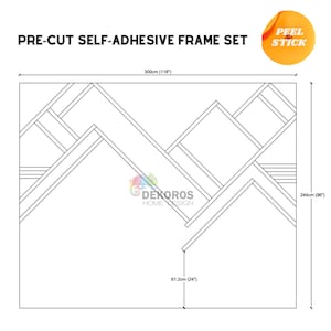Custom Design - Wall Molding Kit, Pre-Cut Wainscoting Kit - Peel and Stick Moulding, Resistant Wall Panel - Paintable Hallway Wall Trim