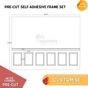 Pedido personalizado, kit de molduras de pared listas para ensamblar, molduras de marco precortadas de 4 cm, revestimiento de borde de 8 cm, panel de media pared