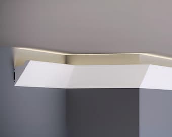 Crown Molding with Led Duct, Each Pieces – 240x6x cm (94.4&#39;&#39;Wx2.36&#39;&#39;H) – Crown Trim (No Light Included)