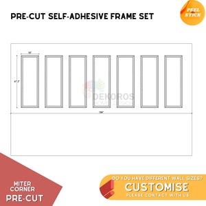 Commande personnalisée, kit de planches et lattes, moulures de cadre et lambris prédécoupés de 4 cm, kit de moulure murale - bordures autocollantes