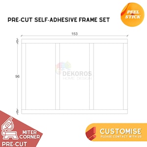 Custom Order, Wall Molding Kit, Pre-Cut Wainscoting Kit - Peel and Stick Moulding, Resistant Half Wall Panel - Paintable Hallway Wall Trim