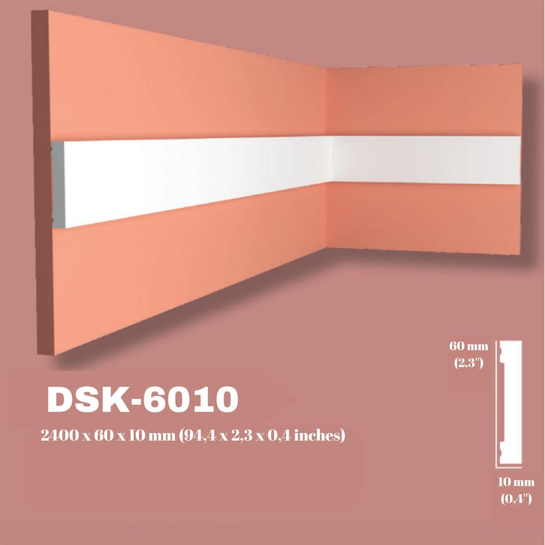 Ready Assemble Wall Molding Kit, Precut 6 Cm Modern Mouldings